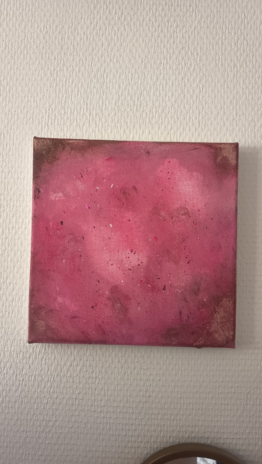 zelfgemaakt- Abstract roze schilderij, Verzenden