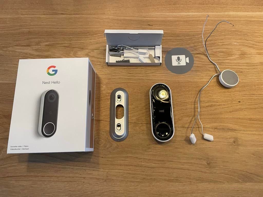 Google Nest Hello deurbel (bedraad), Ophalen of Verzenden, Bewegingsdetectiesensor, Gebruikt, Bedraad