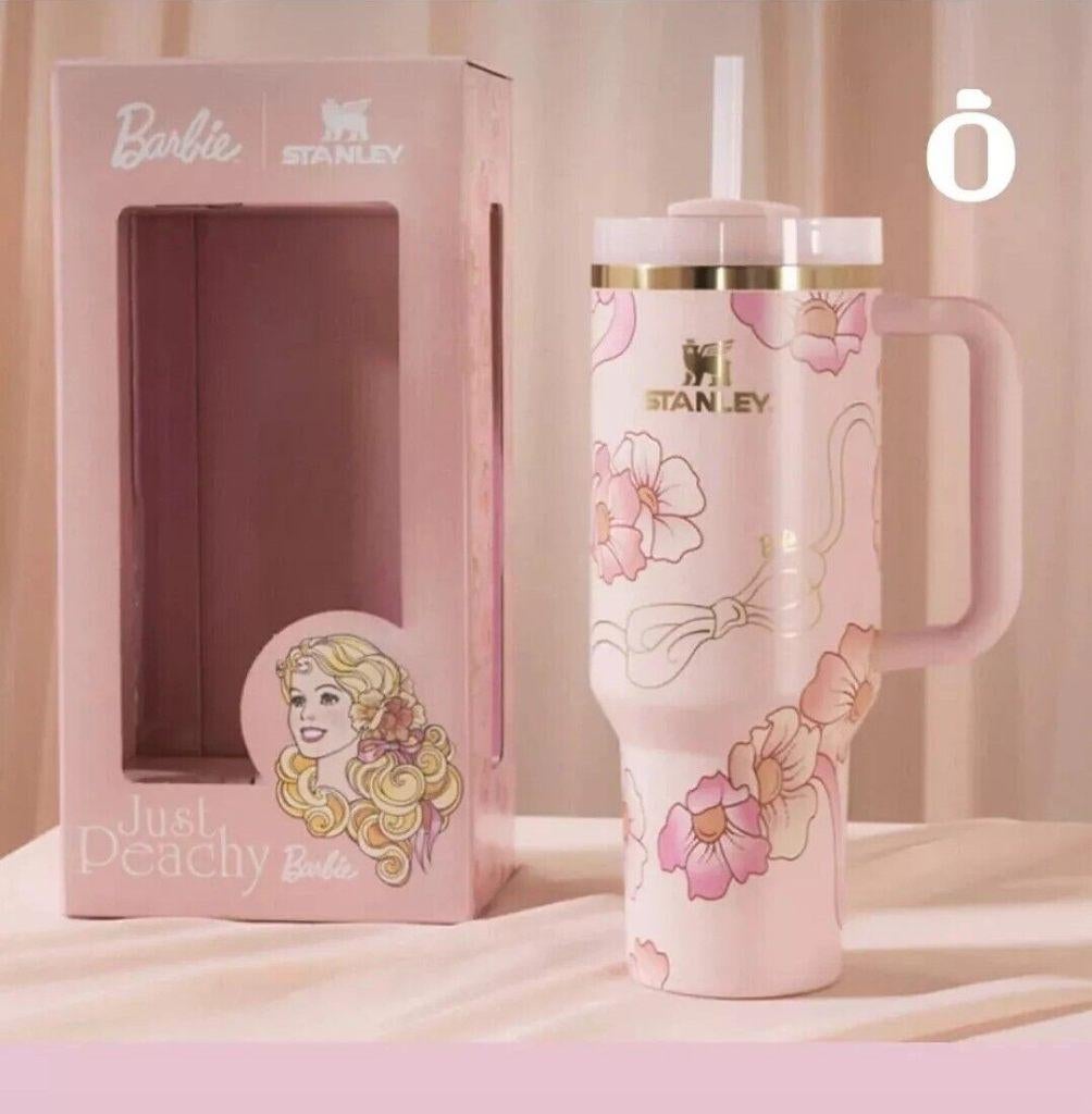 Stanley Barbie roze Peach & cream Tumbler drinkbeker bidon, Sport en Fitness, Bidons, Ophalen of Verzenden, Nieuw