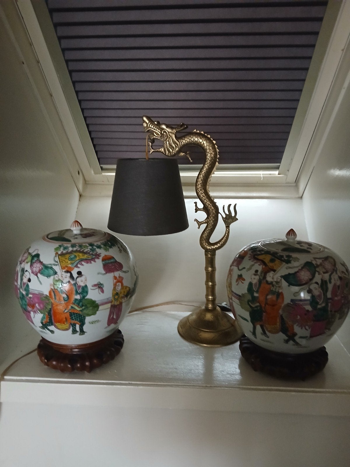 Antieke Chinese gemberpotten, handbeschilderd, ca. 1880-1900, Ophalen of Verzenden