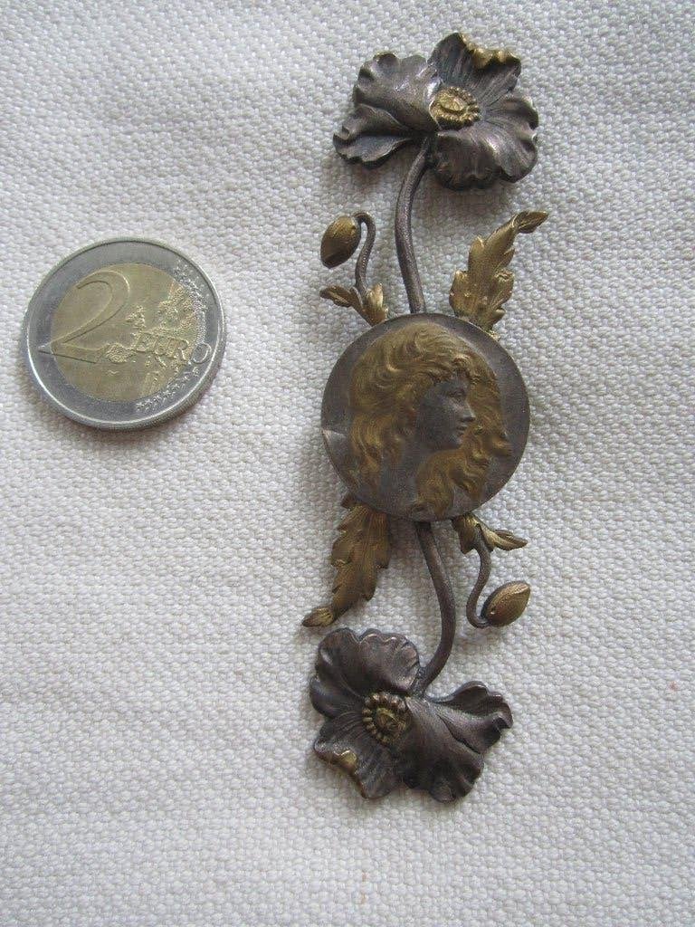 6.  Schitterende oude broche,  art nouveau, Ophalen, Overige materialen, Broche