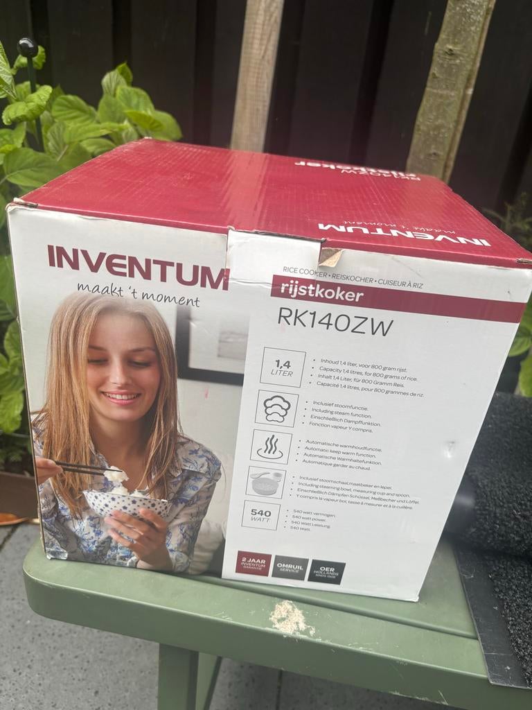 Inventum Rijstkoker RK140ZW - 1.4L, 540W met stoomfunctie, Verzenden, Zo goed als nieuw