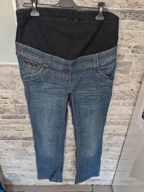 Blauwe zangerschapsbroek Maat 42 h, Kleding | Dames, Positiekleding, Blauw, Onbekend, Ophalen of Verzenden, Zo goed als nieuw