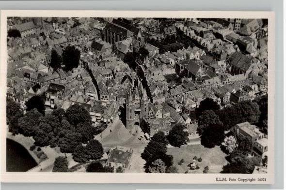 Zwolle Sassenpoort KLM Luchtfoto, Verzenden, 1940 tot 1960, Ongelopen, Overijssel