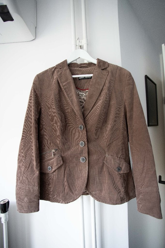 Bruin rib jasje / blazer Gerry Weber maat 40, Maat 38/40 (M), Bruin, Ophalen of Verzenden, Jasje