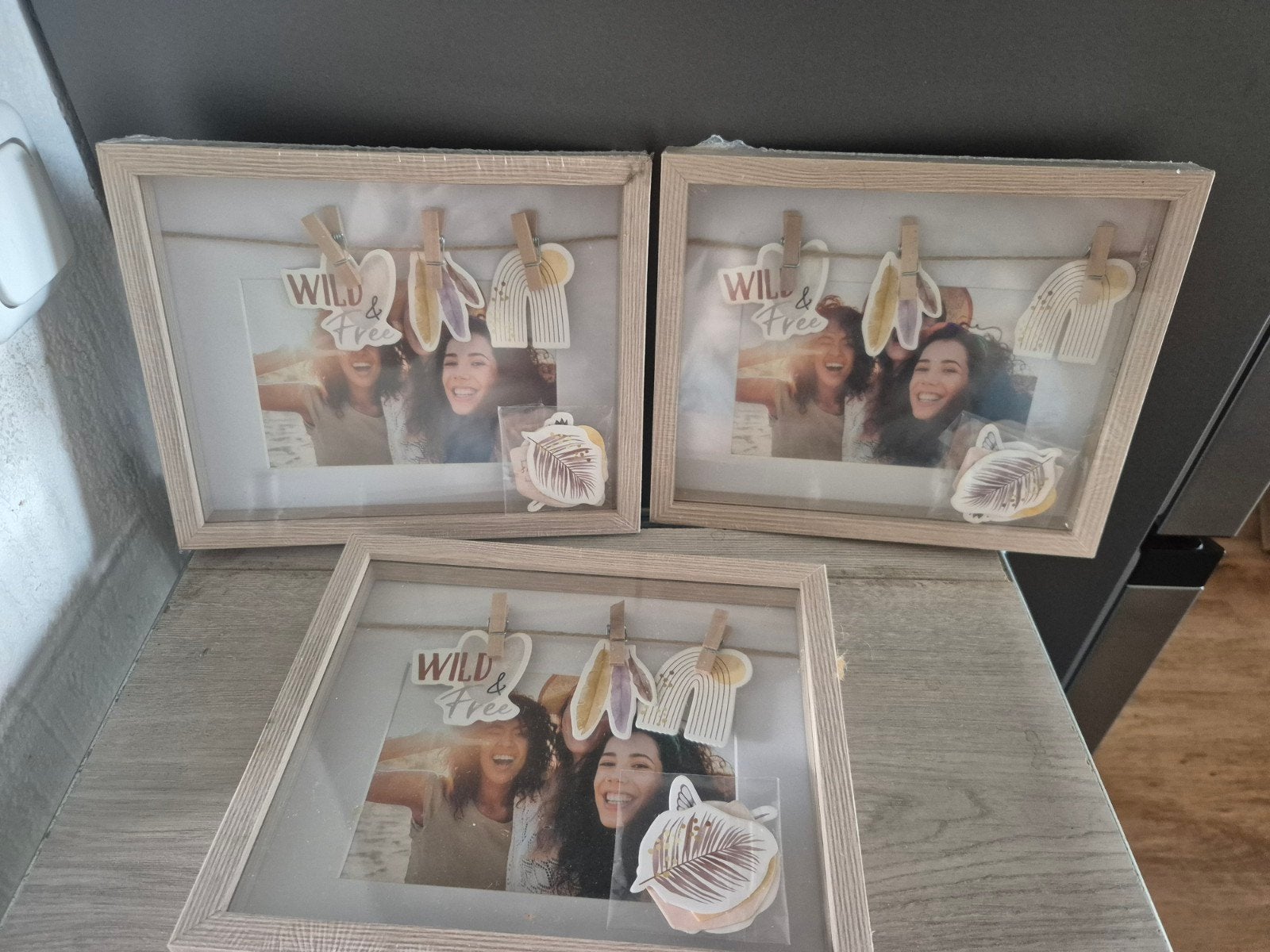 3 collage fotolijsten, Huis en Inrichting, Bruin, 23 cm, 19 cm, Nieuw