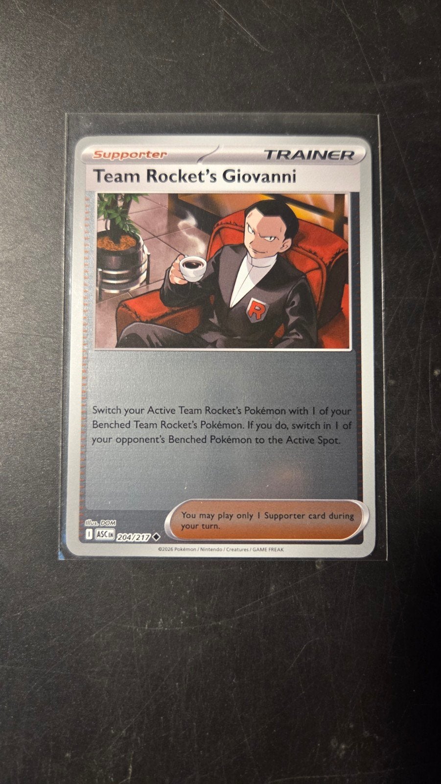 Team Rocket's Giovanni (reverse holo) - Ascended Heroes, Verzenden, Zo goed als nieuw, Losse kaart, Foil