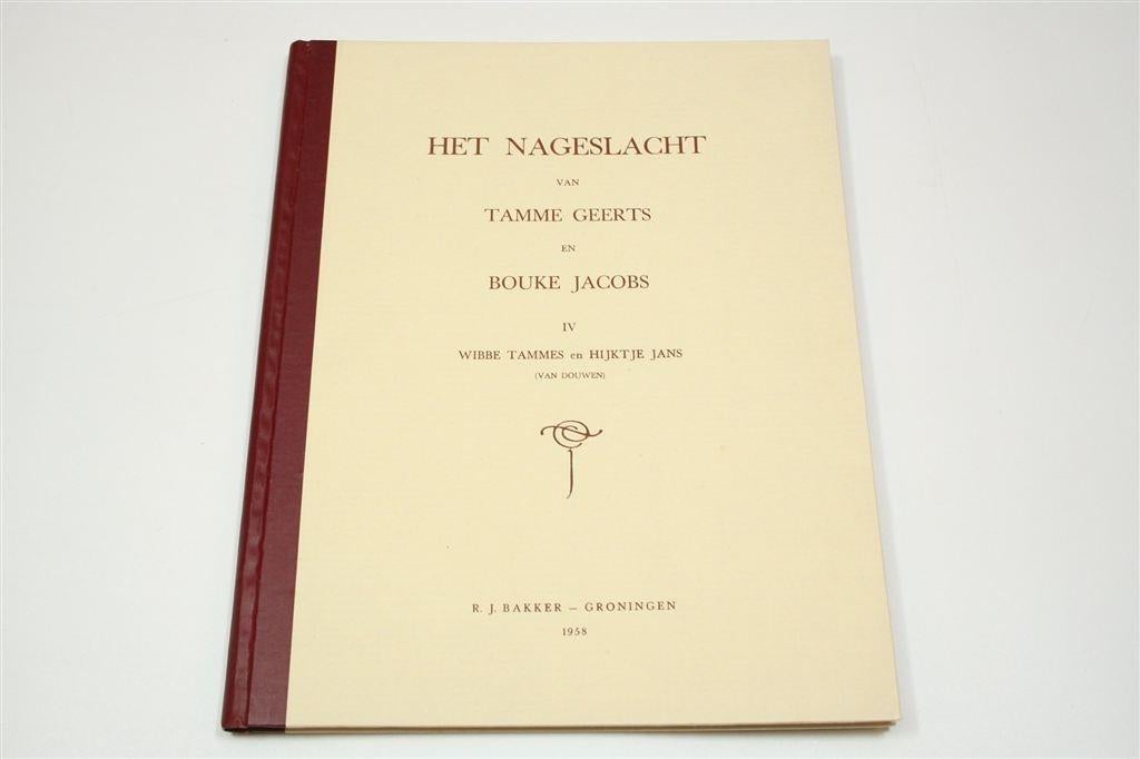 Genealogie Van Douwen — Tamme Geerts Groningen 1958, Ophalen of Verzenden, Gelezen