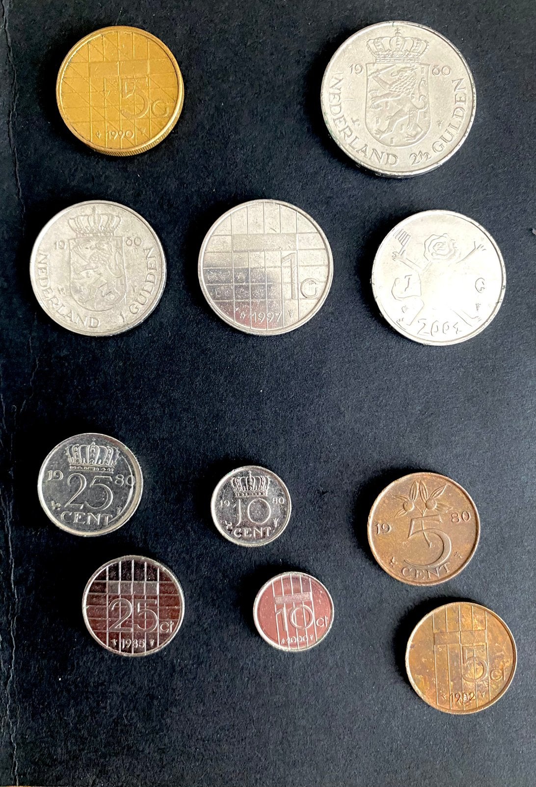 Guldens (oa laatste gulden 2001), Postzegels en Munten, Munten | Nederland, Ophalen of Verzenden, Koningin Juliana, Setje