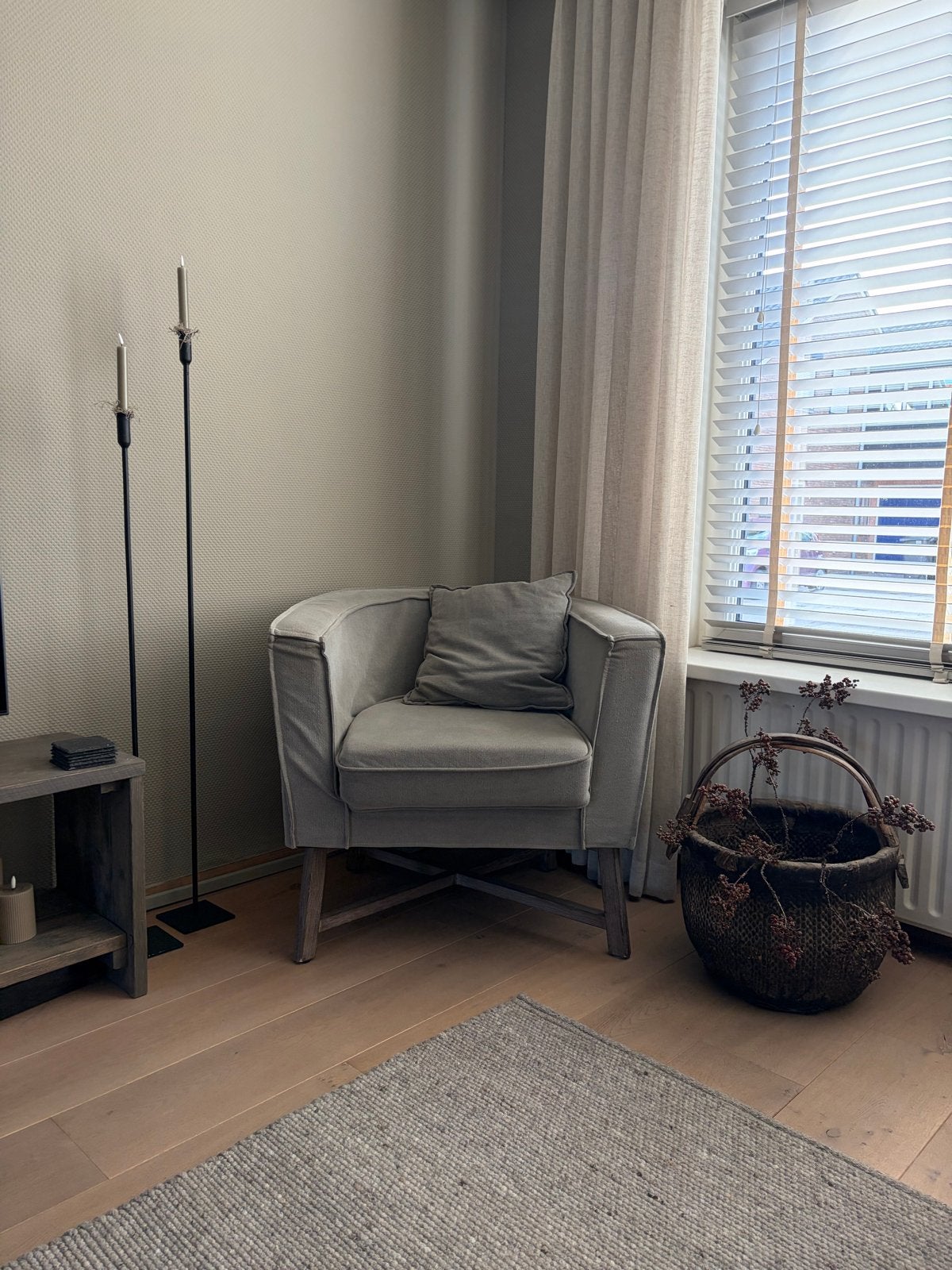 Fauteuil Kaatje taupe, Ophalen, Zo goed als nieuw, Stof, 75 tot 100 cm