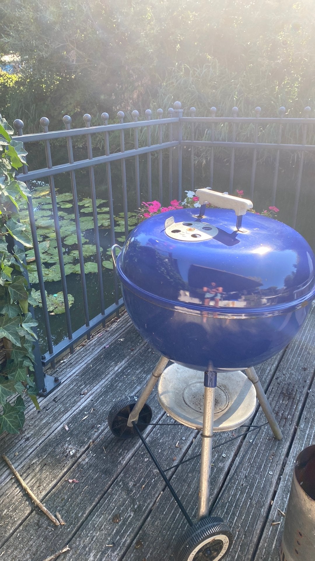 Weber bbq blauw incl firestarter, Ophalen, Gebruikt