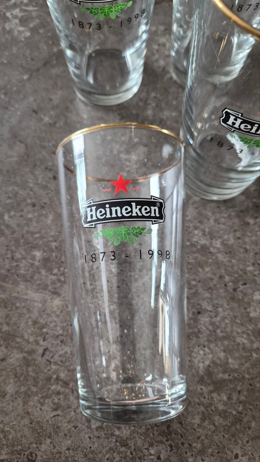Heineken bierglazen - Jubileum uitgaves 1873-1998, Verzamelen, Ophalen of Verzenden, Gebruikt