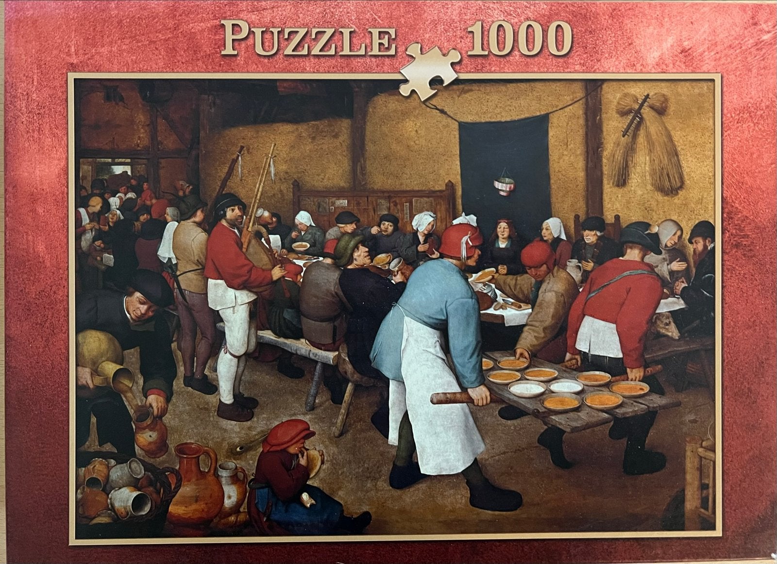 Legpuzzel 1000 stukjes - De Boerenbruiloft (Bruegel), Ophalen, 500 t/m 1500 stukjes, Gebruikt, Legpuzzel