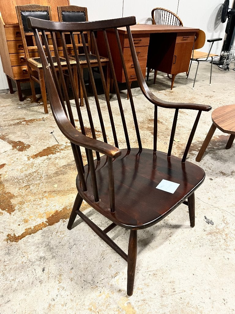 Vintage fauteuil hout Grandessa stoel van Lena Larsson, Ophalen