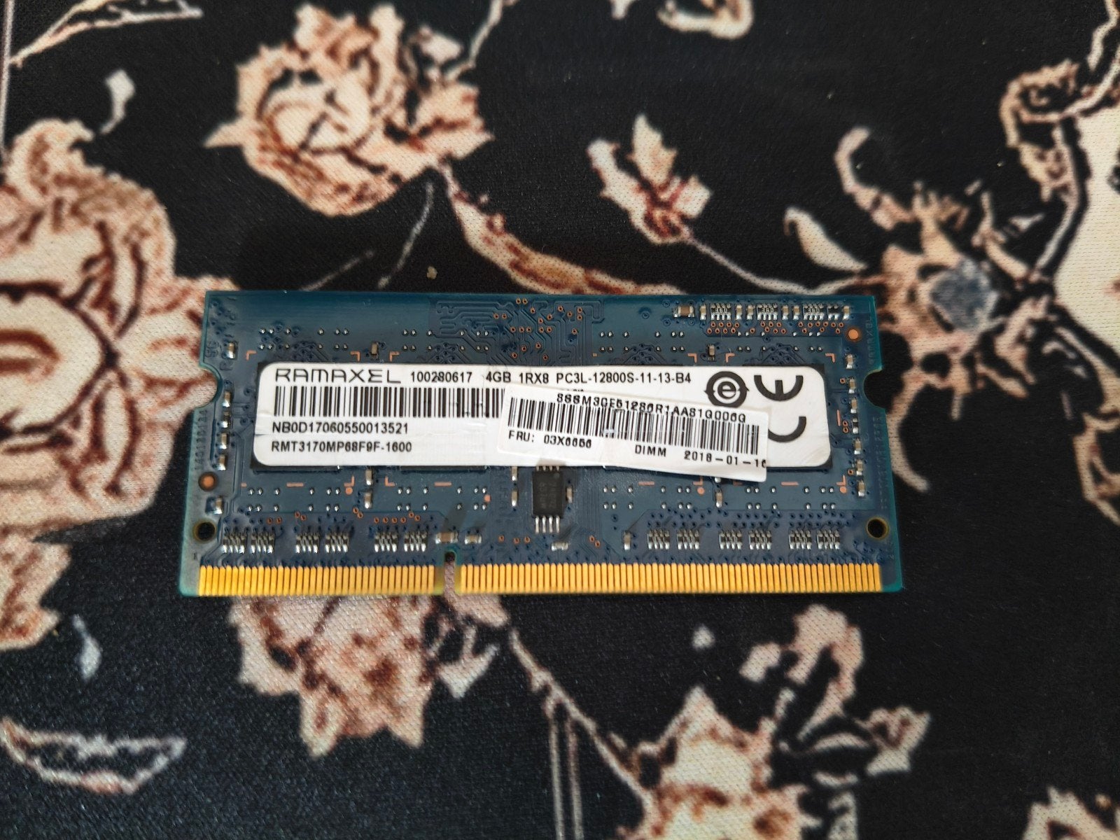 Ramaxel 4GB DDR3L Laptop RAM 1600MHz (PC3L-12800S SODIMM), Computers en Software, RAM geheugen, Ophalen, Zo goed als nieuw, Laptop