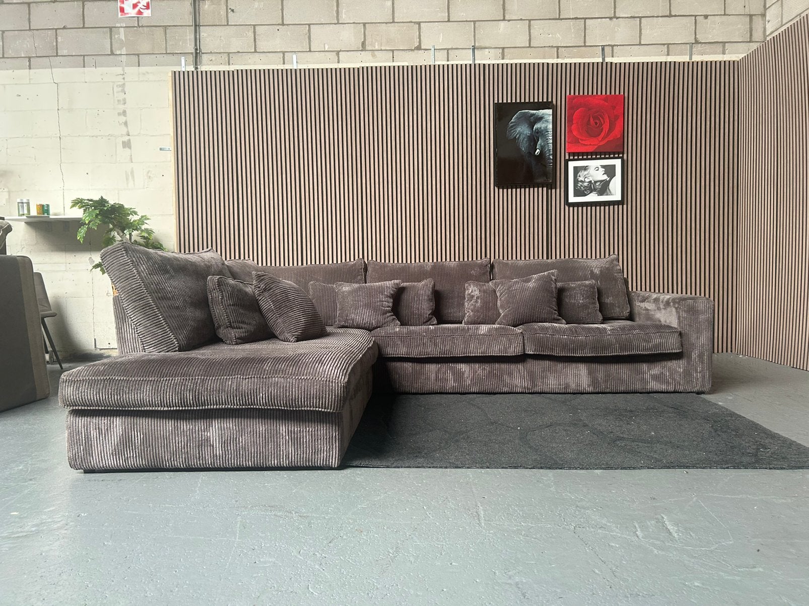 GRATIS LEVERING Hoekbank Ribstof Grijs 315X250 GEREINIGD, 250 tot 300 cm, Hoekbank, Ophalen of Verzenden, Zo goed als nieuw
