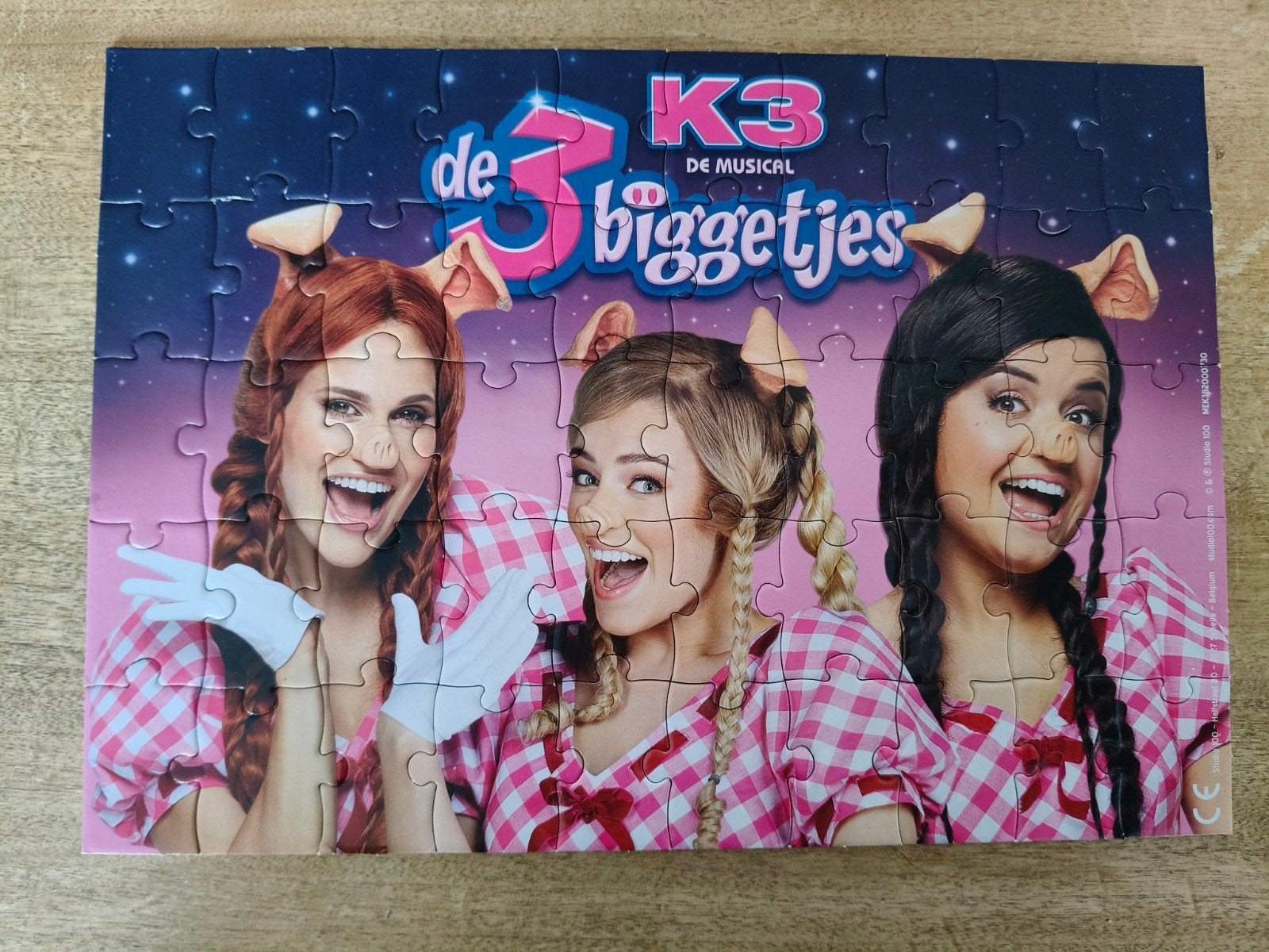 K3 De 3 Biggetjes Puzzel - 50 Stukjes, Ophalen of Verzenden, Minder dan 500 stukjes, Gebruikt, Legpuzzel