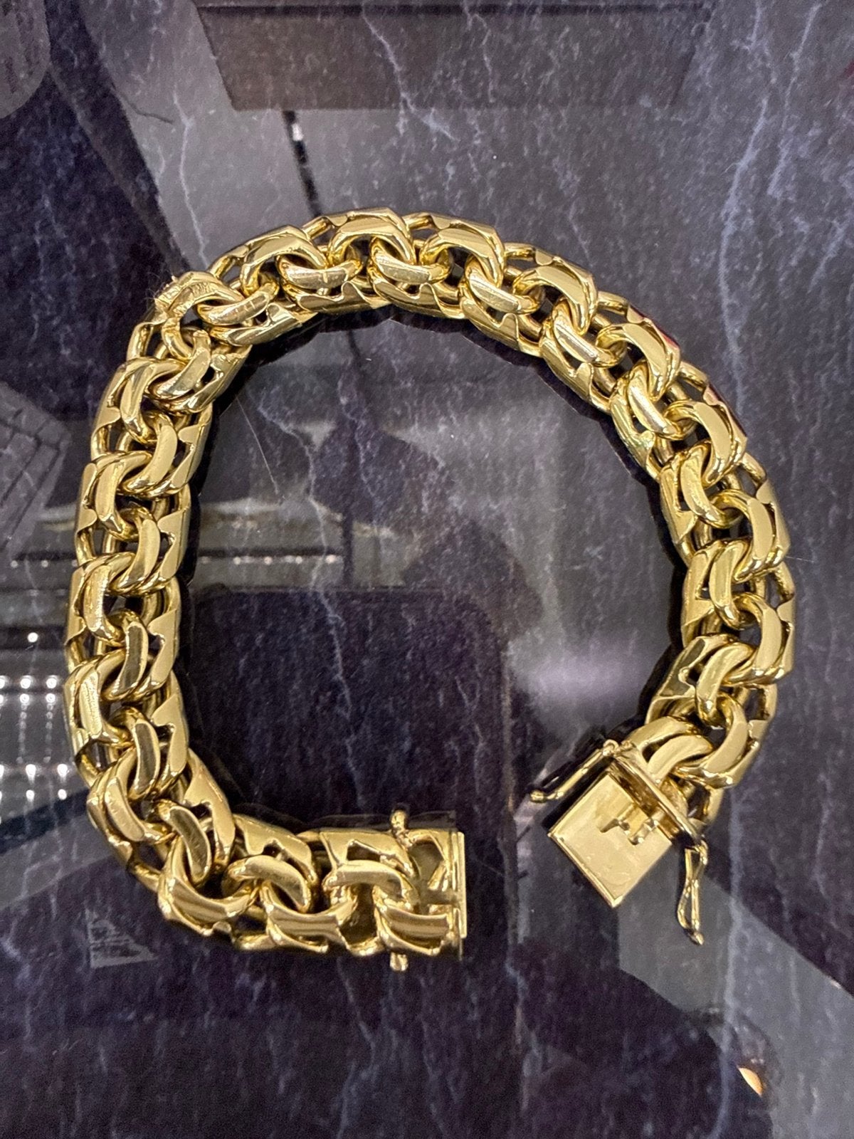 Prachtige 14k gouden massieve armband 61.2 gram, Ophalen of Verzenden, Zo goed als nieuw, Goud, Goud