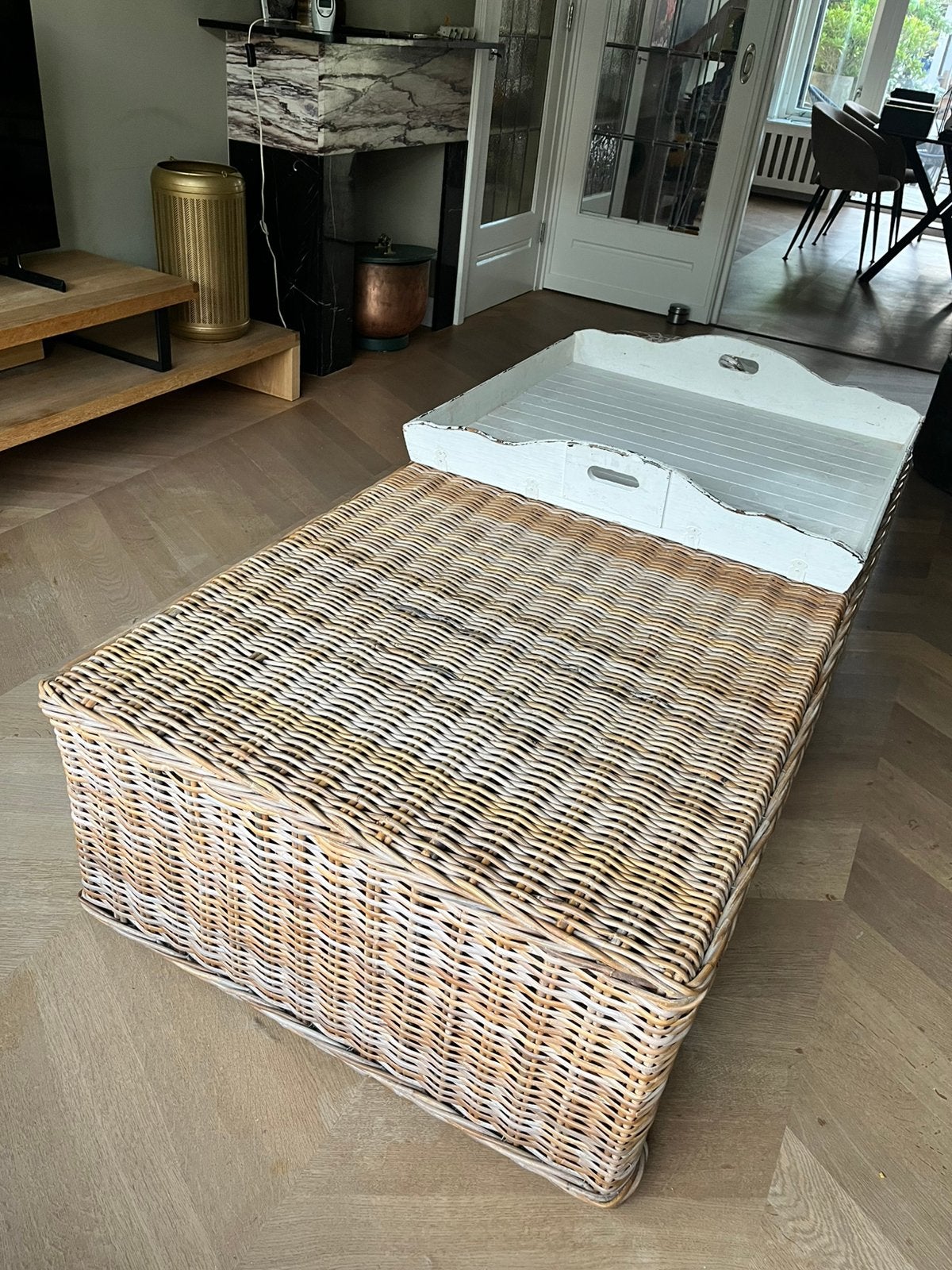 Grote salontafel Lifestyle met dienblad, Huis en Inrichting, Tafels | Salontafels, Ophalen, Overige materialen, Gebruikt, 50 tot 100 cm