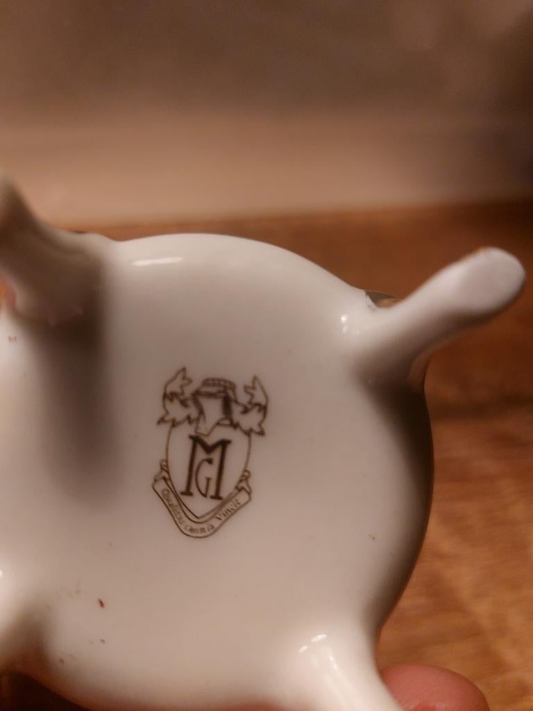 Antiek Porseleinen Pillendoosje met Bloemmotief, Ophalen of Verzenden