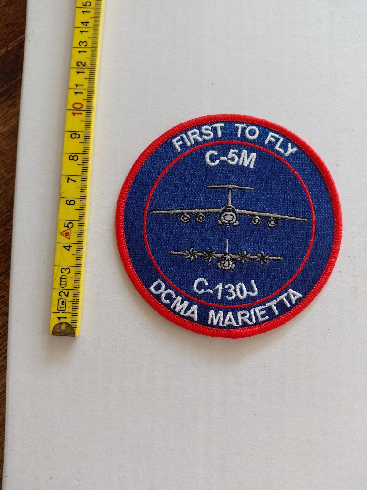 Geborduurde DCMA Marietta "First to Fly" patch, Ophalen of Verzenden, Landmacht, Amerika, Embleem of Badge