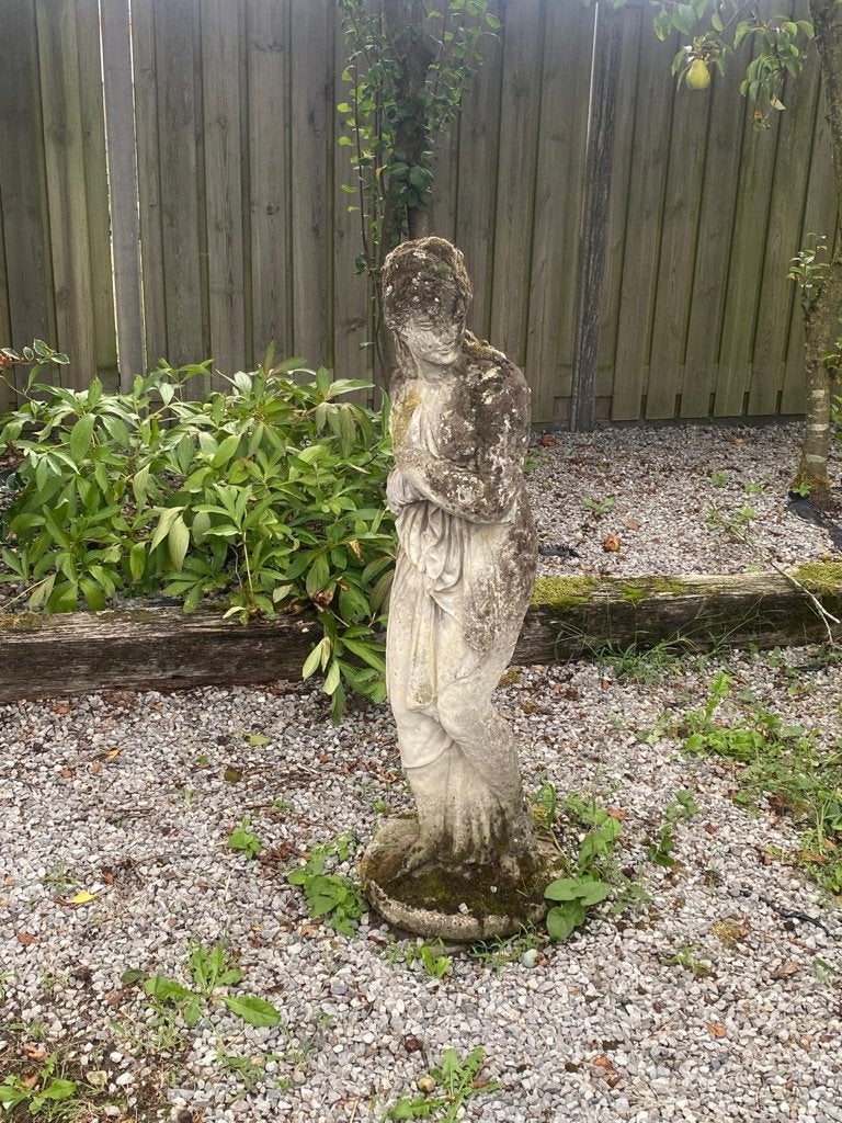 Tuinbeeld dame, Tuin en Terras, Ophalen, Gebruikt, Beton, Mensenbeeld