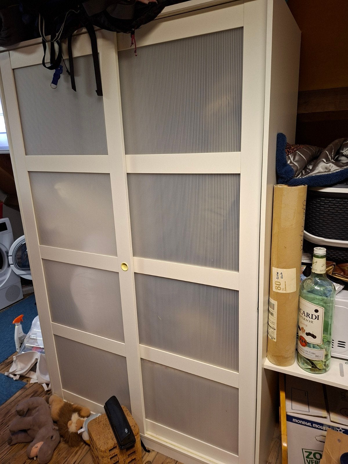 IKEA Kast wit met schuifdeuren, Ophalen, 100 tot 150 cm, 200 cm of meer, Overige houtsoorten