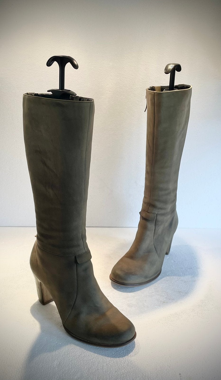 Ecco Comfort design hoge dames laarzen groen / grijs 40, Ophalen of Verzenden, Groen, Hoge laarzen