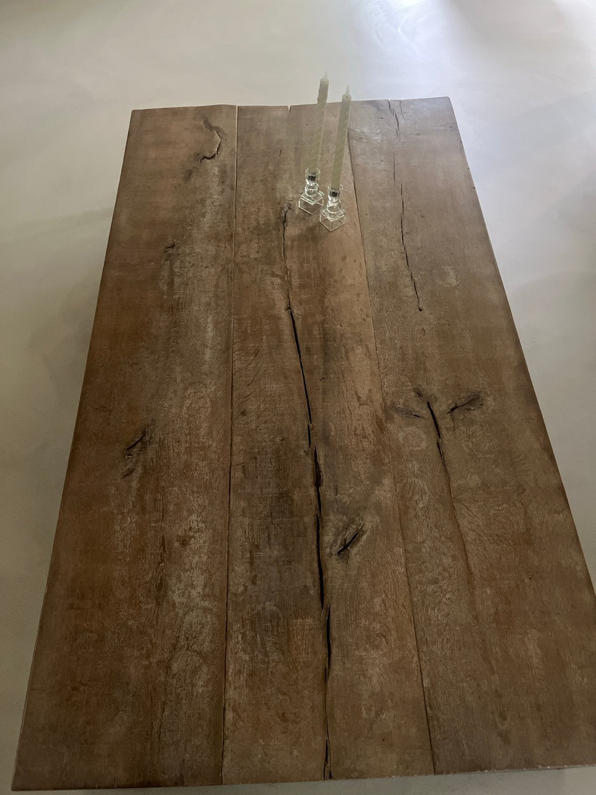 Nette eiken salontafel van Rene Houtman, Ophalen, 150 tot 200 cm, Eikenhout, Zo goed als nieuw