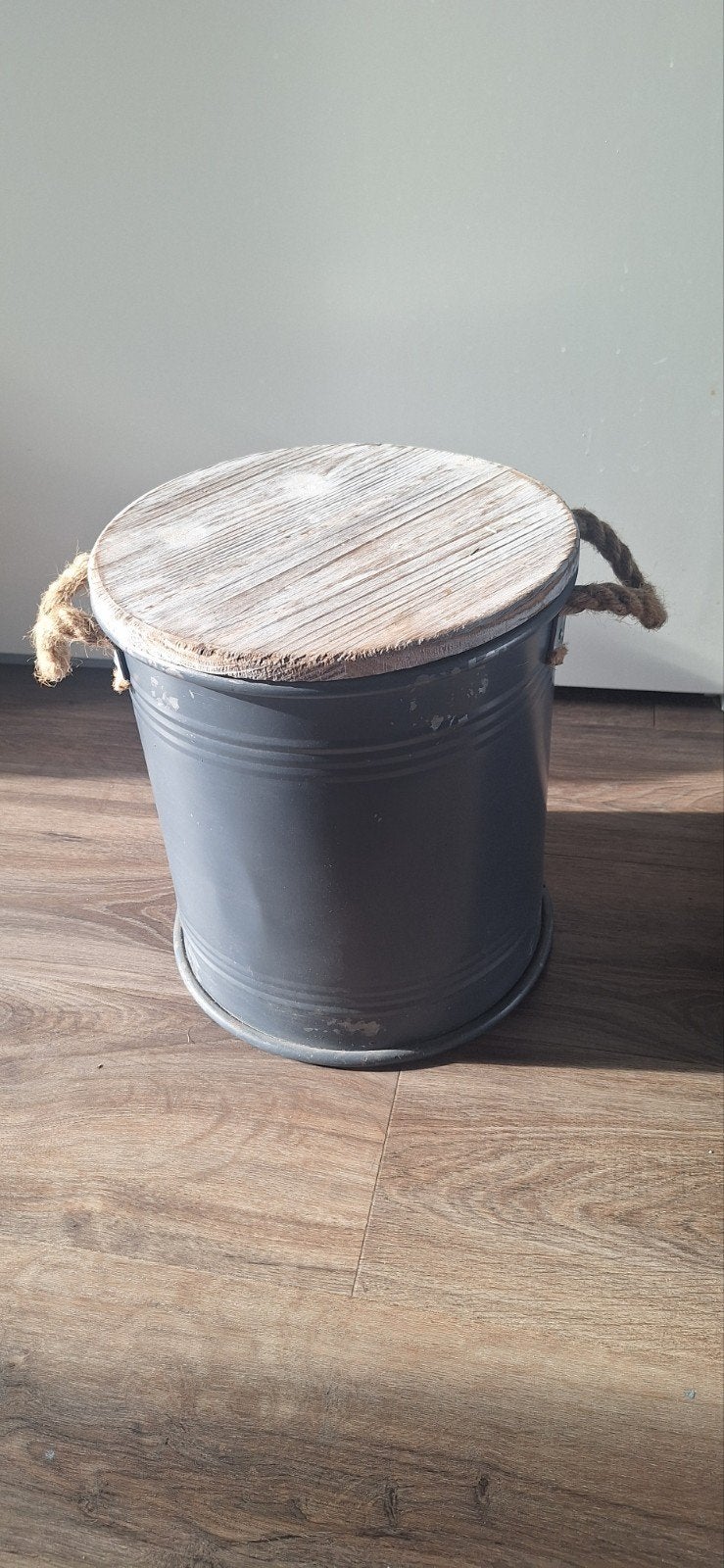 Countryfield Vintage 2-in-1 opbergton met deksel. 30 cm, Ophalen, Minder dan 45 cm, Minder dan 55 cm, Metaal of Aluminium