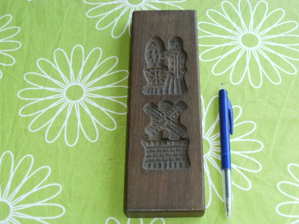 Speculaasplankje (22 x 7cm) met molen en visser, Ophalen of Verzenden