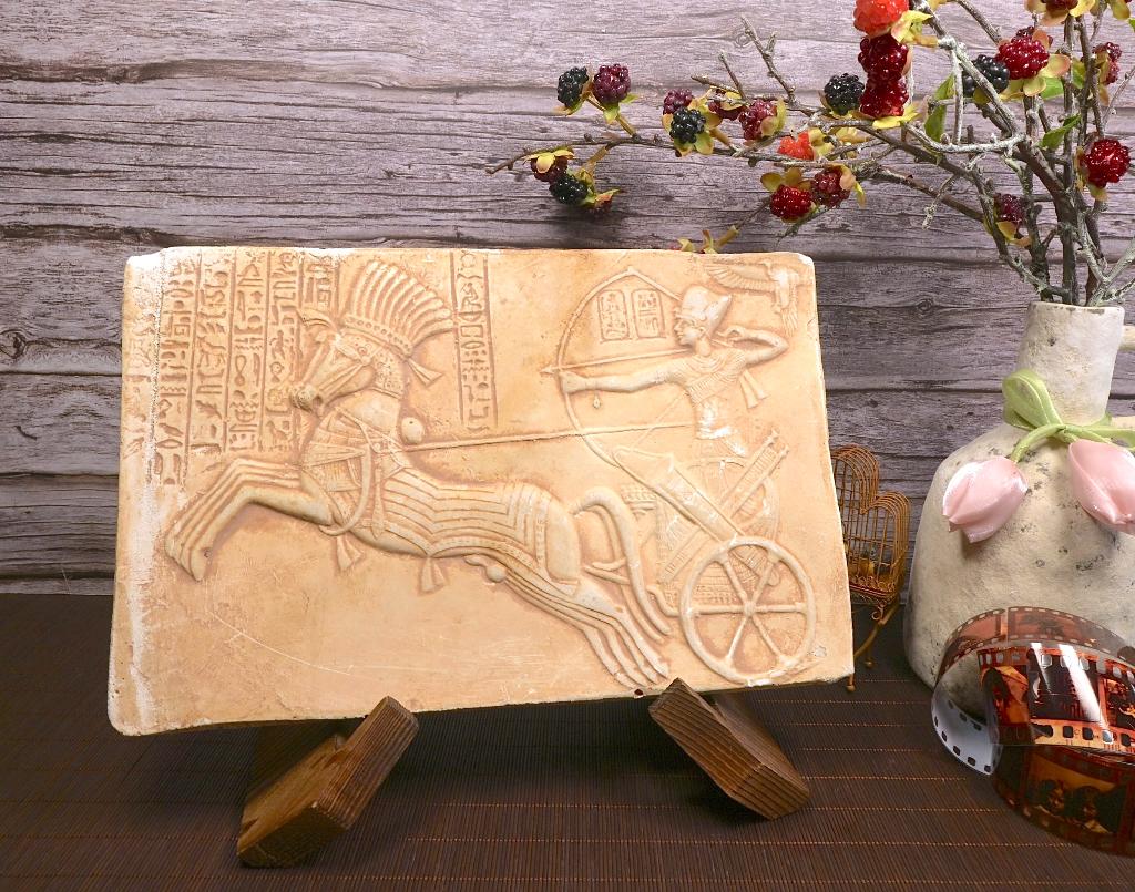 Egyptisch Reliëf Wanddeocratie Farao  - J.HEN.03, Antiek en Kunst, Verzenden
