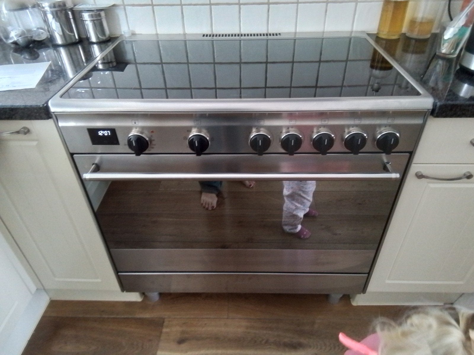 smeg BG91lx inductie fornuis met oven ,rvs,90 cm, Ophalen, 60 cm of meer, Inductie, Vrijstaand