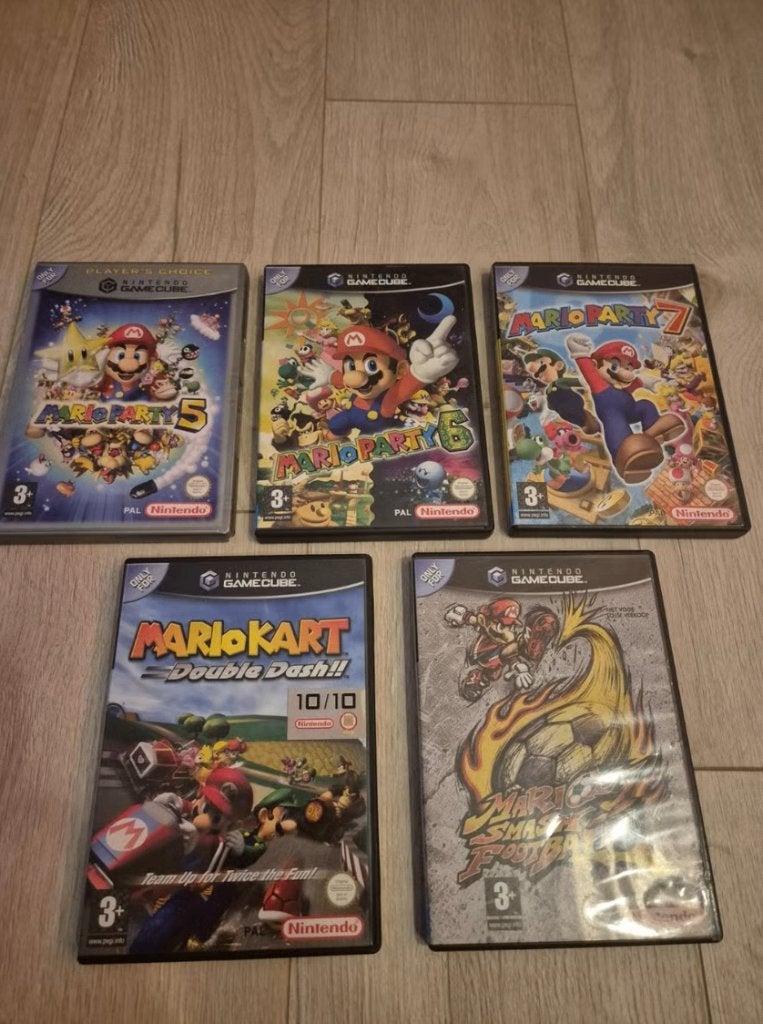 5x Mario Gamecube Games, Spelcomputers en Games, Games | Nintendo GameCube, Zo goed als nieuw, Avontuur en Actie, 3 spelers of meer