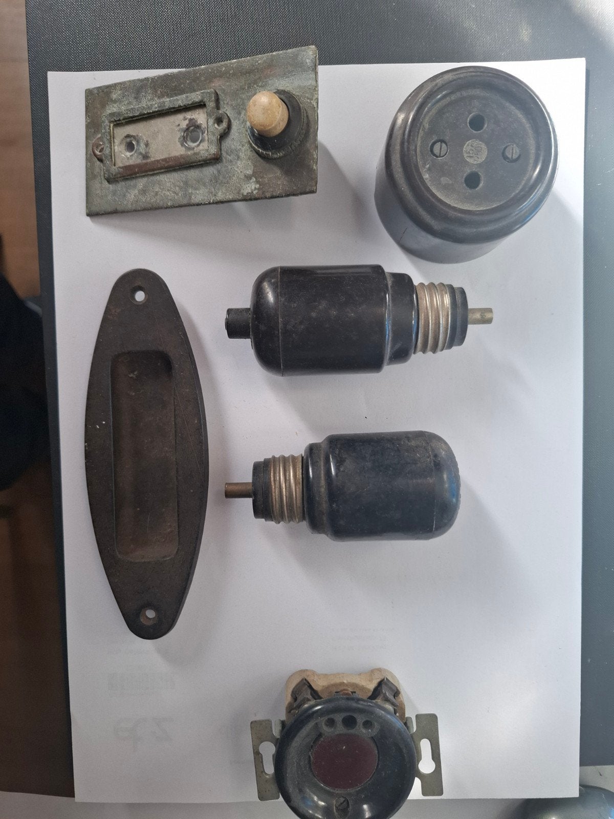 Antieke Bakeliet Elektrische Componenten Collectie, Antiek en Kunst, Ophalen of Verzenden