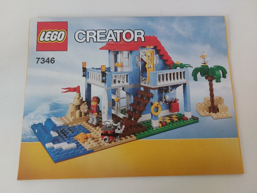 Lego Creator 7346 Seaside House / Huis aan zee, Compleet, Gebruikte blokjes met nopjes, Lego, Ophalen of Verzenden