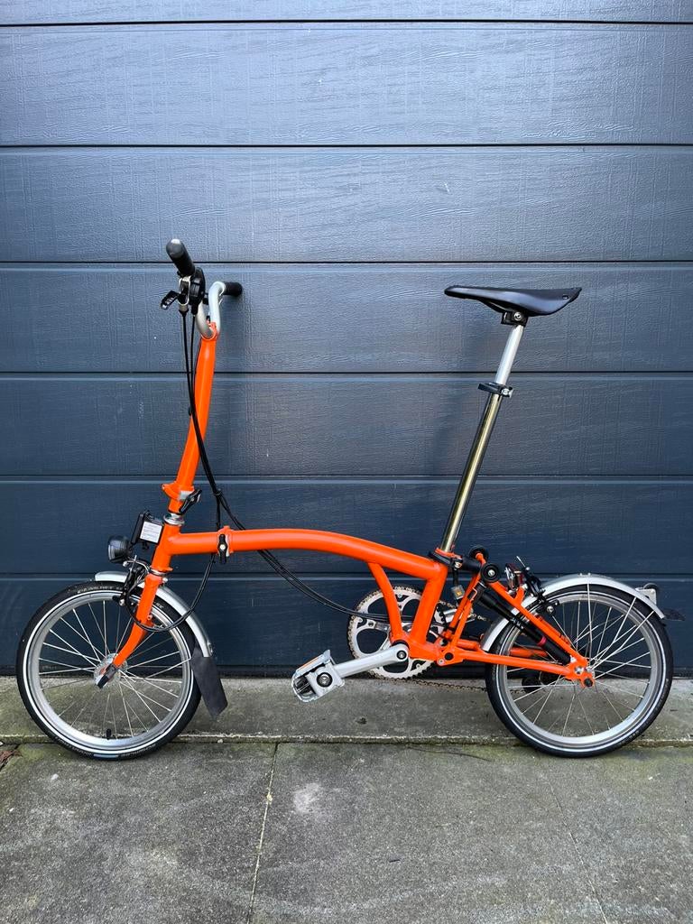 Brompton vouwfiets M2L Brooks zadel, Ophalen, Gebruikt, Brompton, 16 tot 18 inch