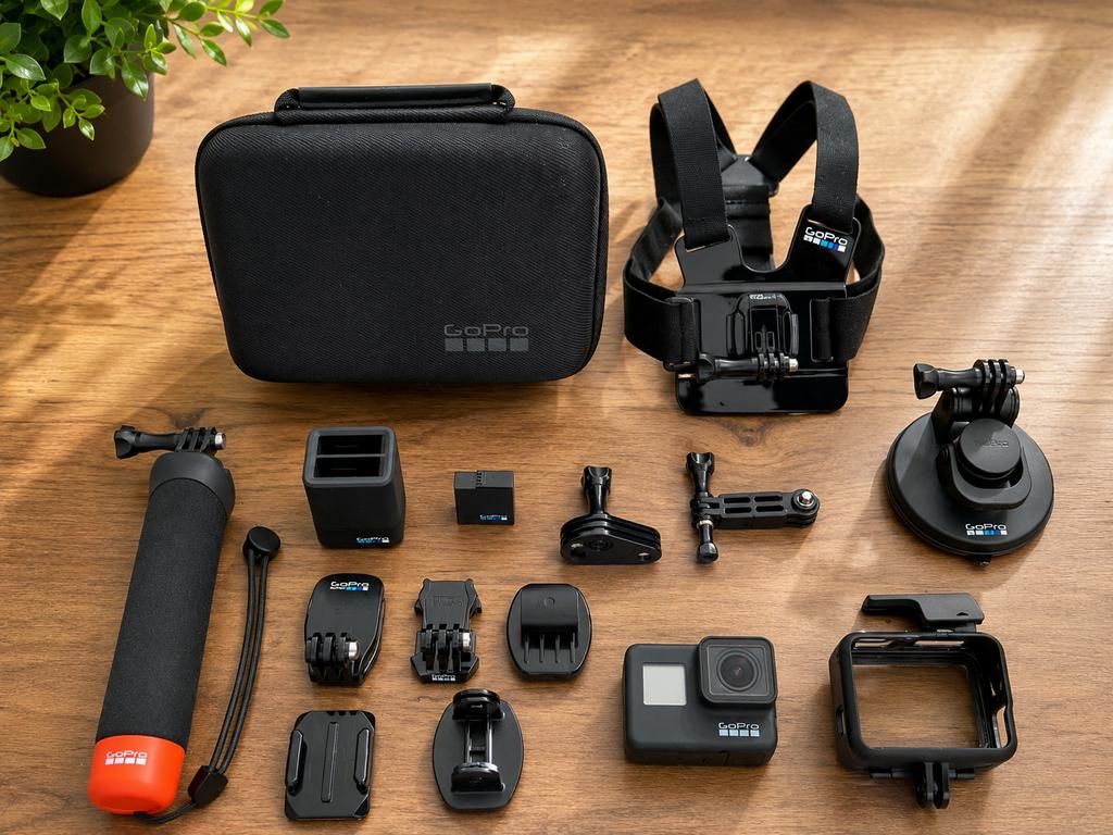 GoPro 7 Black met veel accesoires, Ophalen, Zo goed als nieuw, GoPro