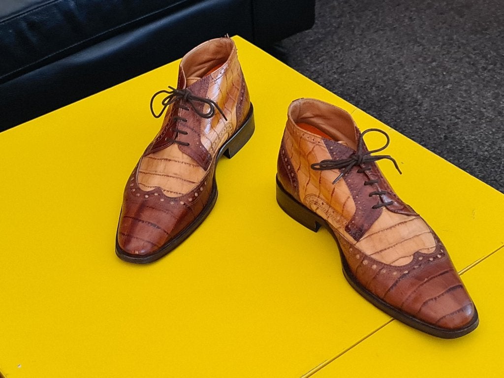 Giorgio half hoog schoenen met cognac kleur maat 41, Ophalen, Bruin, Giorgio, Zo goed als nieuw