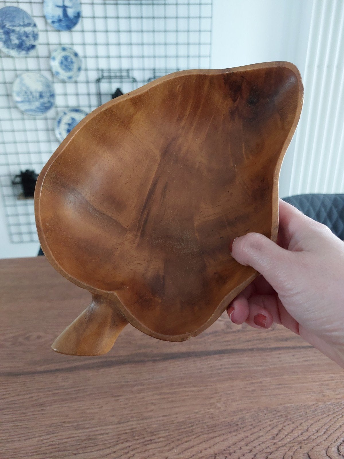 Vintage houten Bladschaal - Mid-Century Modern, Ophalen of Verzenden
