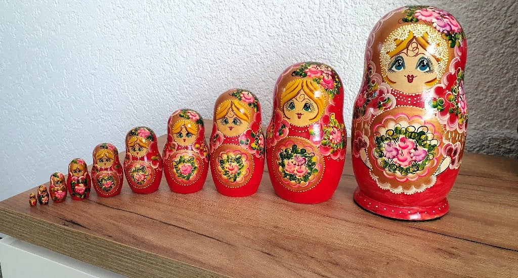 Babouska Matroesjka poppen, set van 10, nieuwstaat, Ophalen of Verzenden, Zo goed als nieuw