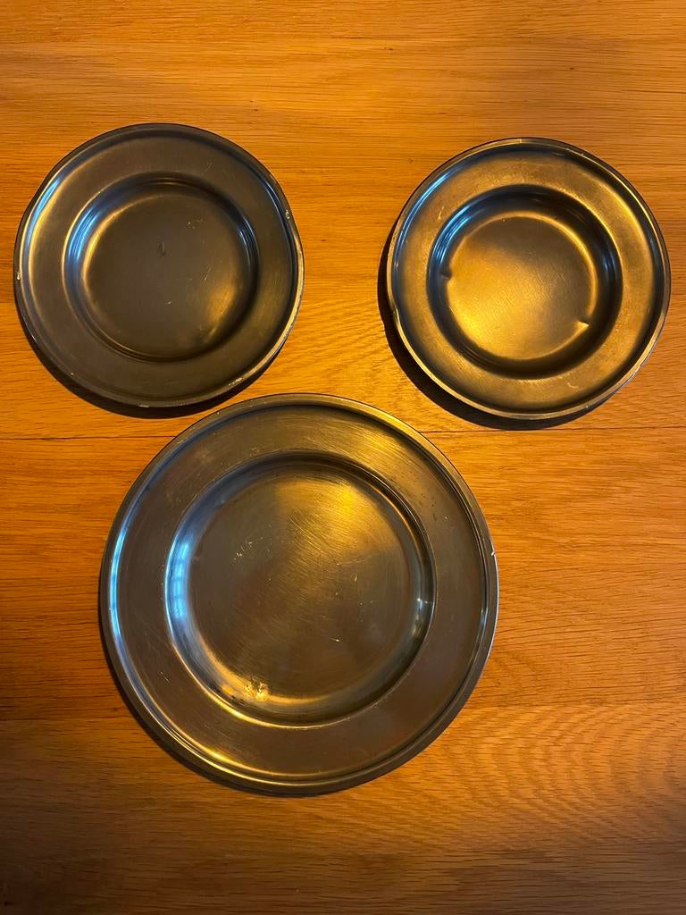 Vintage Tinnen Lepels, Borden theekan - Royal Daalderop, Antiek en Kunst, Antiek | Tin, Verzenden