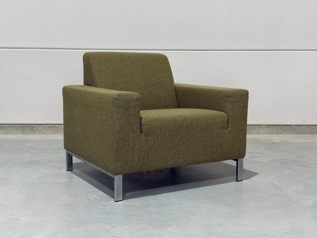 Gelderland 6511 fauteuil groen - zo goed als nieuw, Ophalen, Industrieweg 15, 4104 AP Culemborg, Nederland, Leer, 75 tot 100 cm