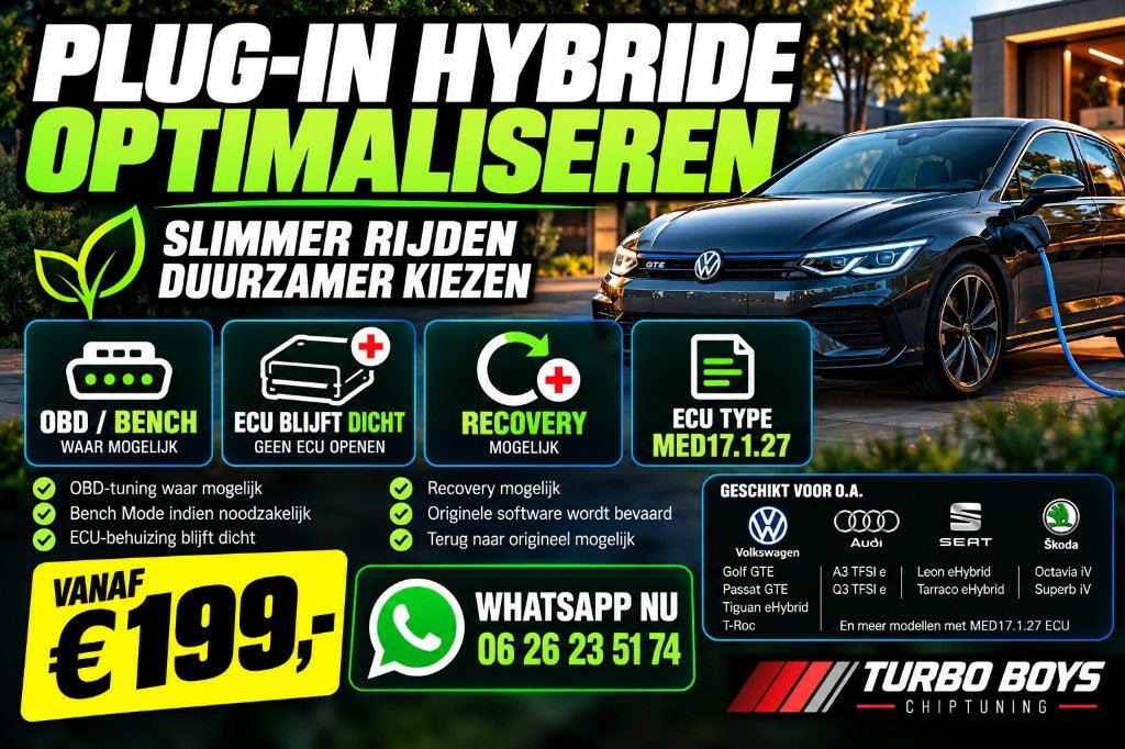 Chiptuning Plug-in Hybride | MED17.1.27 | OBD / Bench | €199, Ophalen of Verzenden