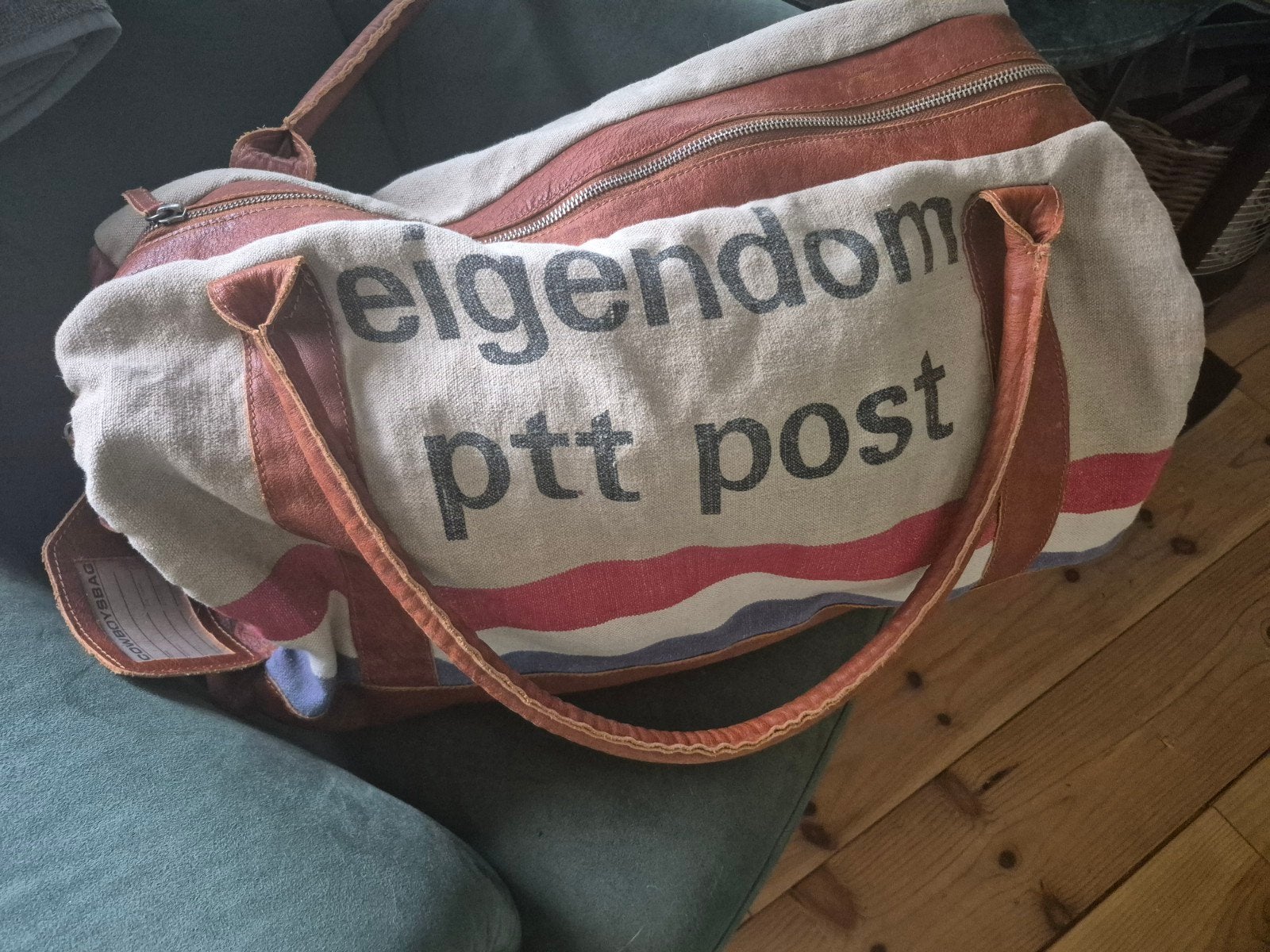 Vintage PTT Post Reistas - Canvas en Leer, 30 cm of meer, Overige kleuren, Ophalen of Verzenden, Zo goed als nieuw