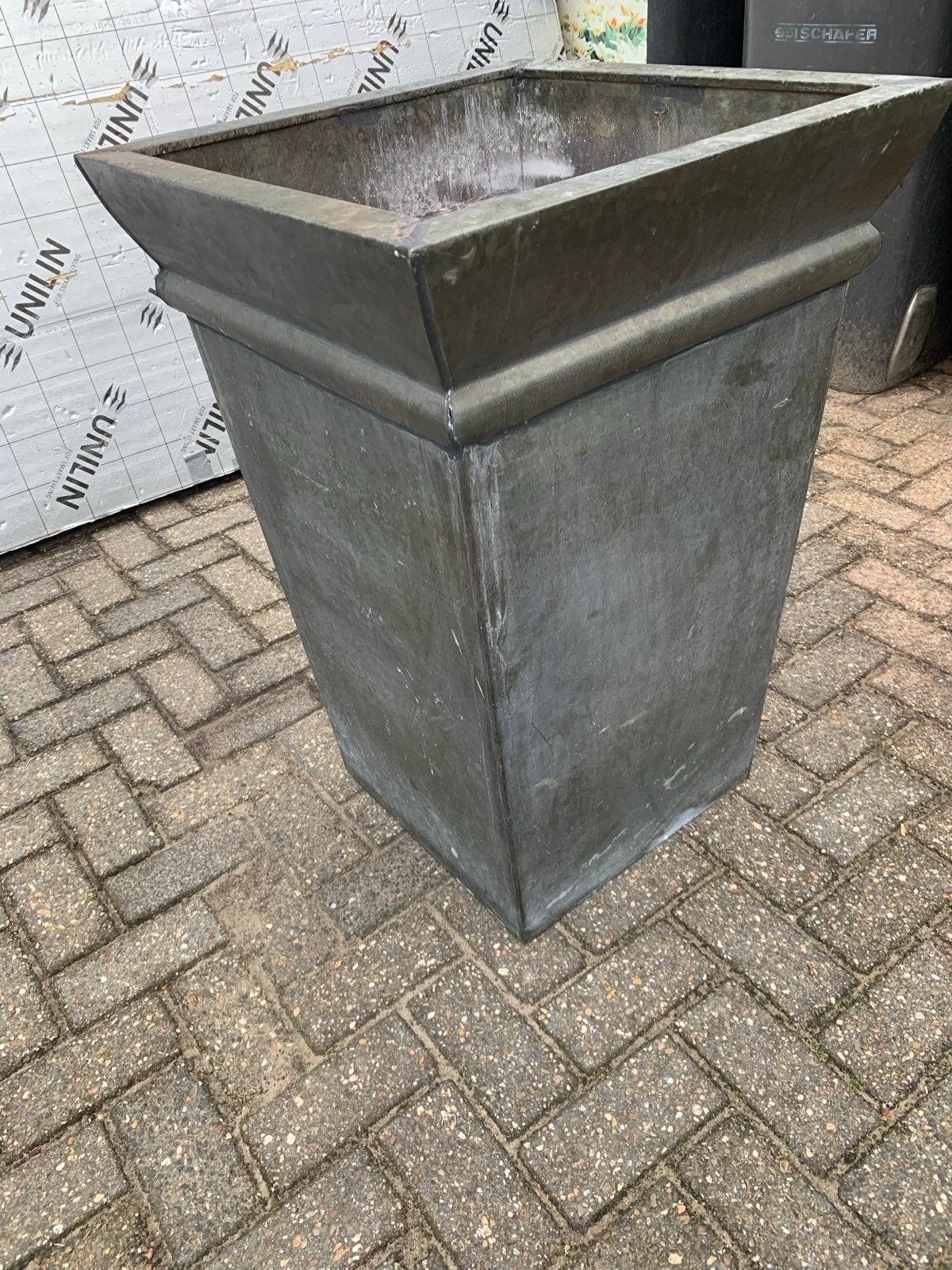 Grote vierkante plantenpot, antraciet, Tuin en Terras, Bloempotten, Ophalen, Overige materialen, Gebruikt, 40 cm of meer