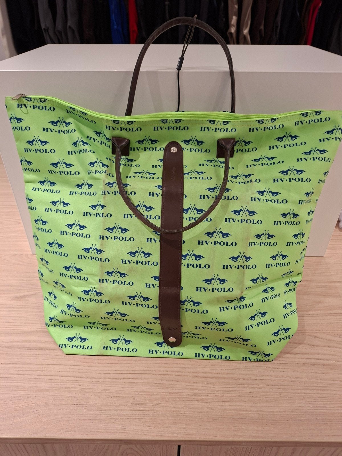 HV Polo Shopper - Groen met bruine accenten, Dieren en Toebehoren, Paarden en Pony's | Overige Paardenspullen, Onbekend, Ophalen of Verzenden