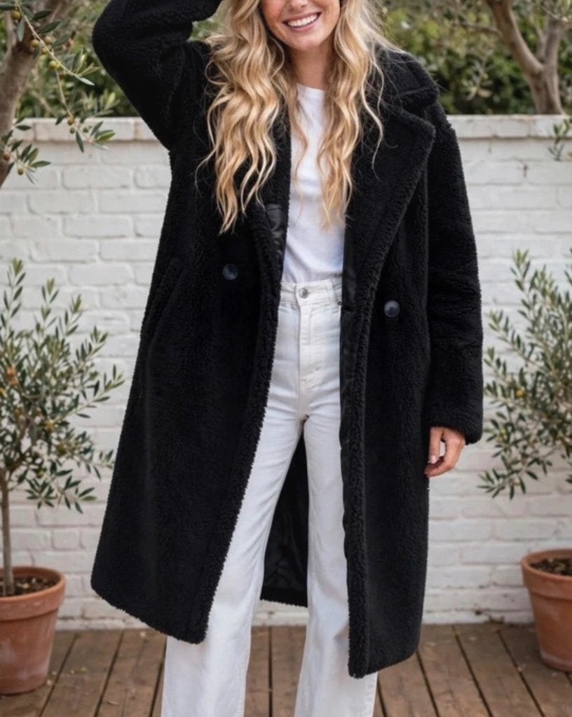 Loavies Zwarte Teddy Jas / Teddy Coat, Kleding | Dames, Maat 38/40 (M), Verzenden, Zwart, Loavies