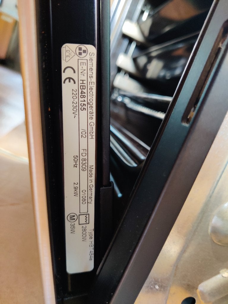 Siemens HB 48155 inbouwoven, Ophalen, Zwart, Metaal, Overige merken