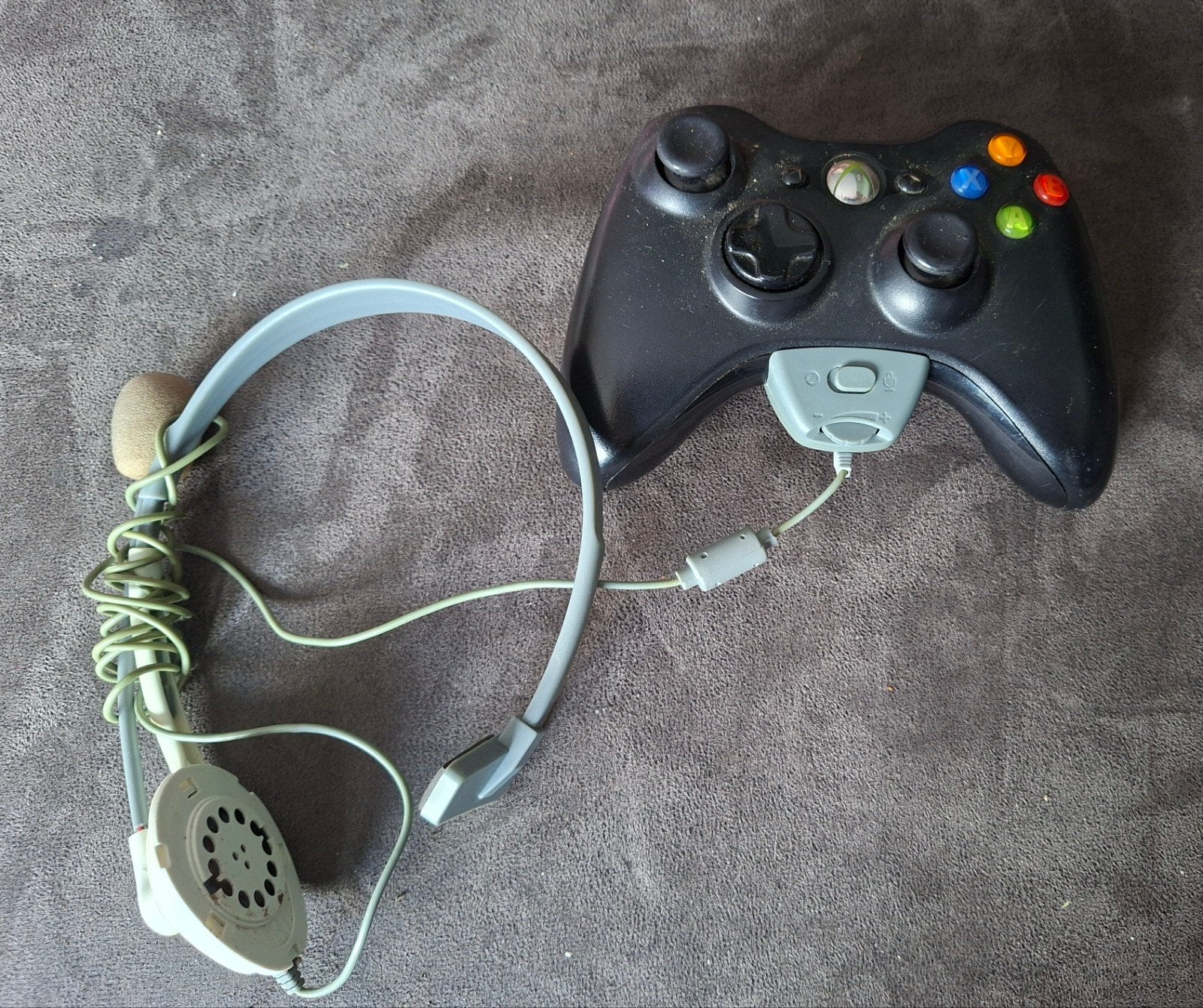 Xbox 360 Controller met Headset - Gebruikt, Spelcomputers en Games, Spelcomputers | Xbox | Accessoires, Ophalen of Verzenden, Gebruikt